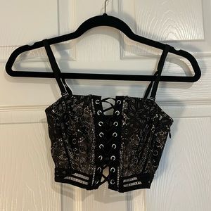 Victoria's Secret Black Lace-Up Bra